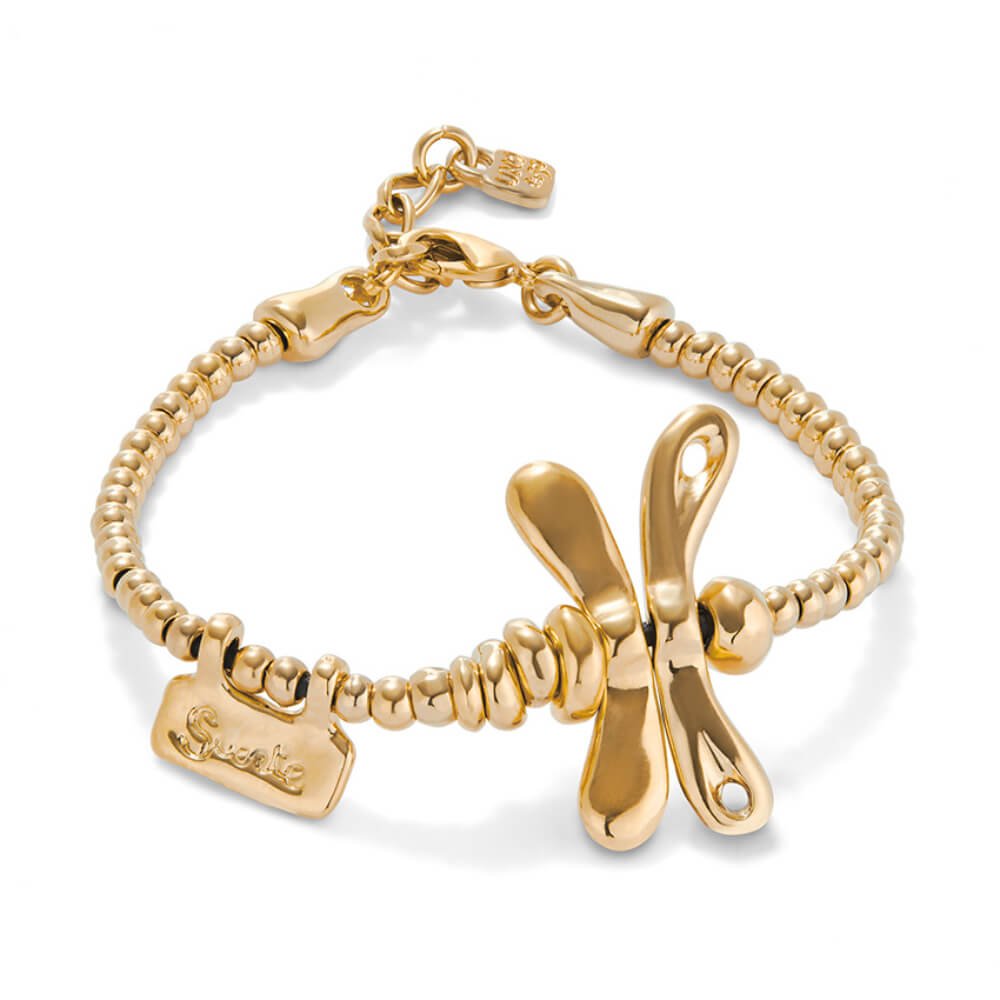 UNOde50 18K Gold - Plated Dragonfly Elastic Bracelet - MococoUNOde50Bracelets