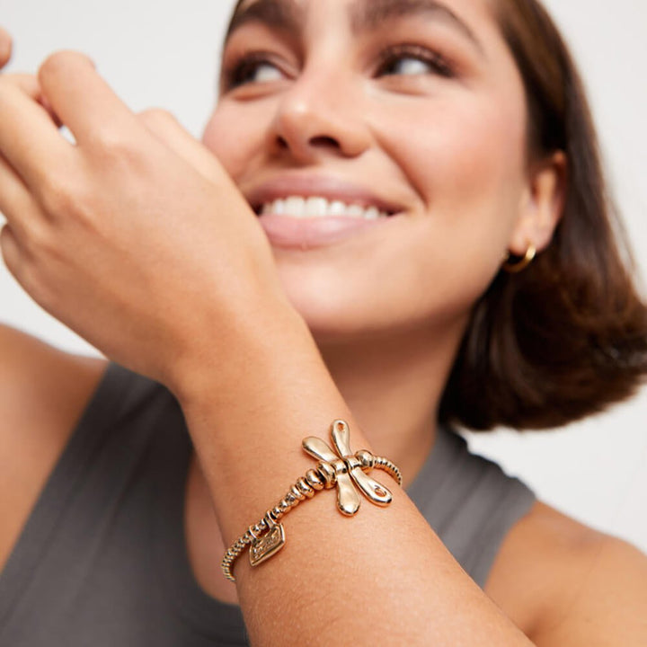 UNOde50 18K Gold - Plated Dragonfly Elastic Bracelet - MococoUNOde50Bracelets