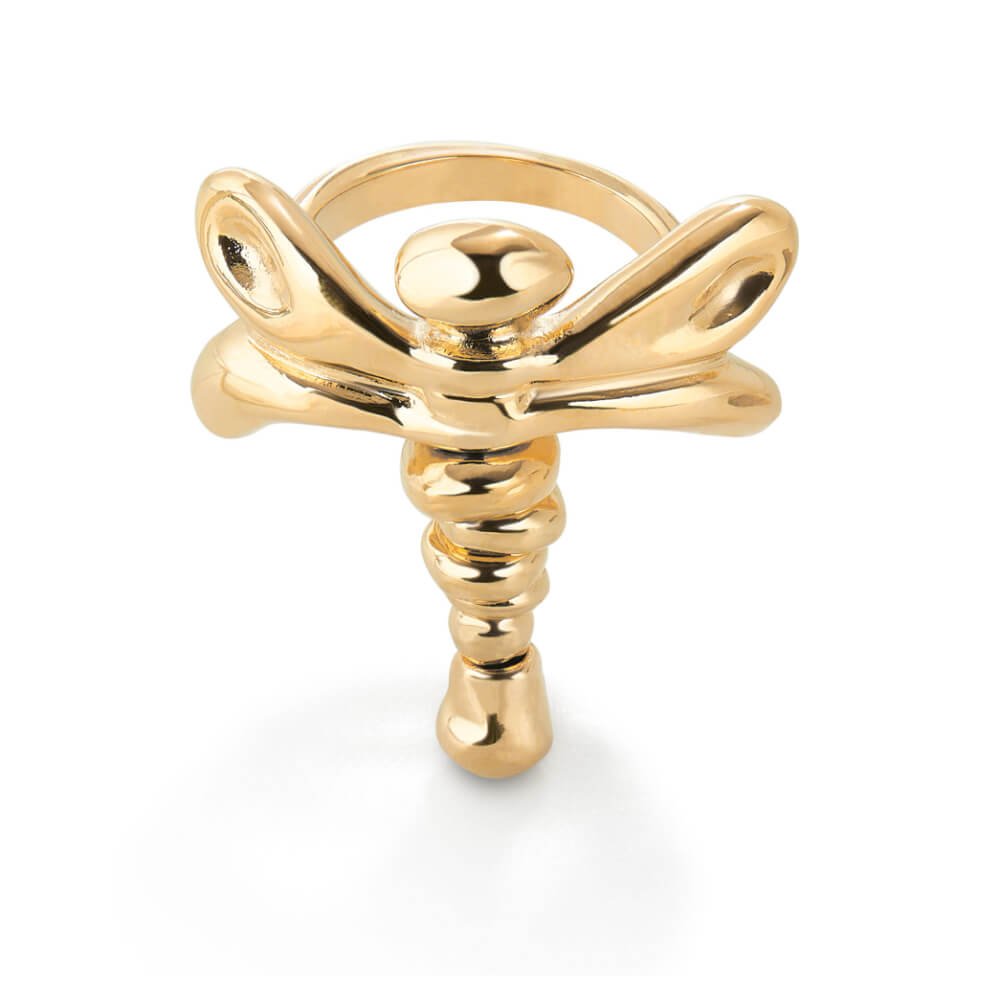 UNOde50 18K Gold - Plated Dragonfly Ring - MococoUNOde50ANI0820ORO00012Rings