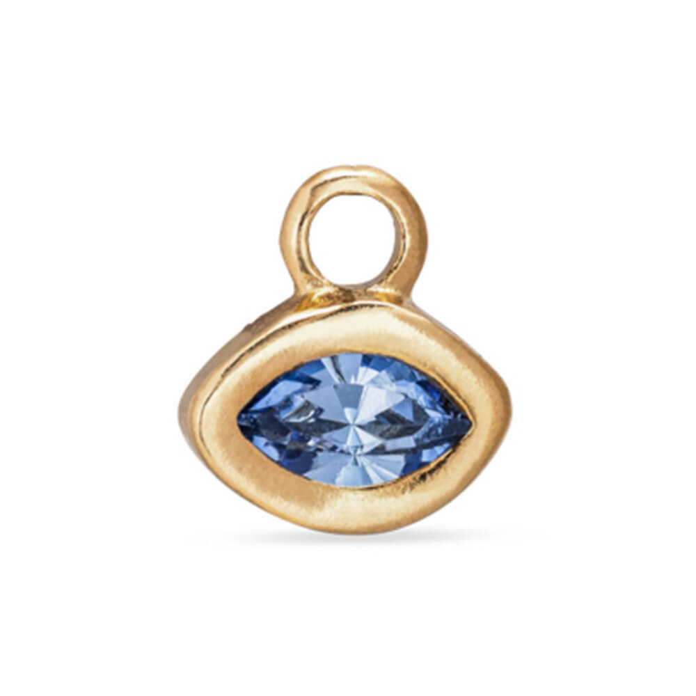 UNOde50 18K Gold - Plated Eye Piercing A Crystal Charm - MococoUNOde50CHP0027AZUORO0UCharms
