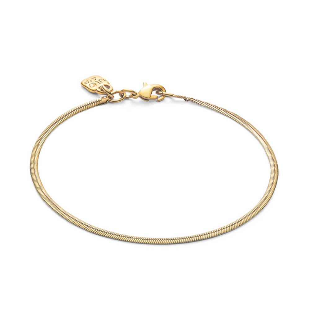 UNOde50 18K Gold - Plated Flat Snake Chain Bracelet - MococoUNOde50PUL2504ORO0000MBracelets