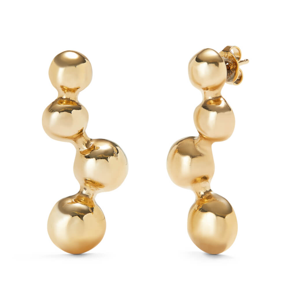 UNOde50 18K Gold - Plated Four Bubble Shaped Beads Earrings - MococoUNOde50PEN0999ORO0000UEarrings