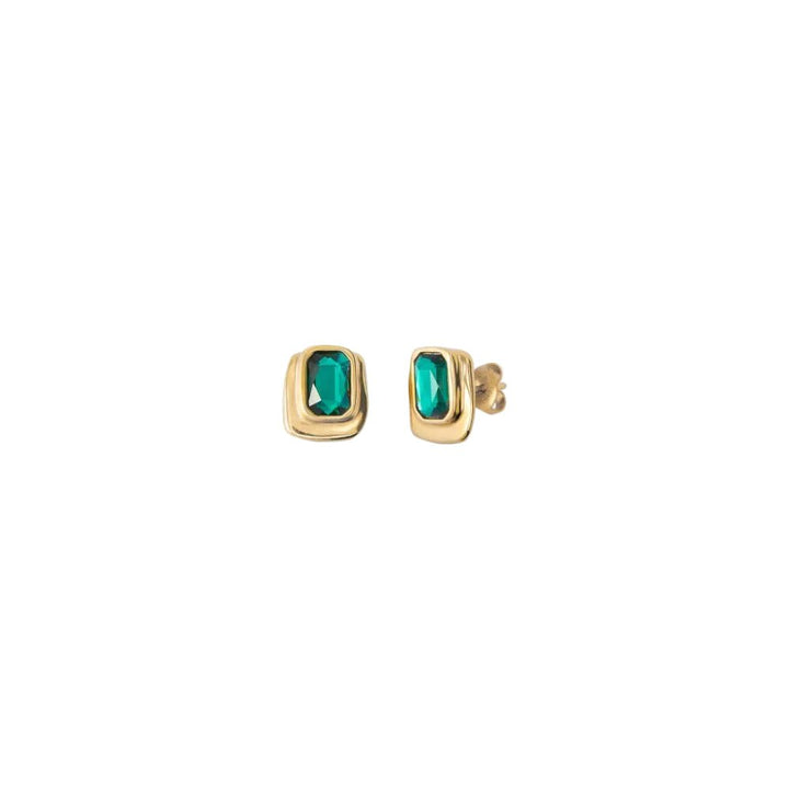 Unode50 18K Gold Plated Green Crystal Stud Earrings - MococoUNOde50PEN0973VRDORO0UEarrings