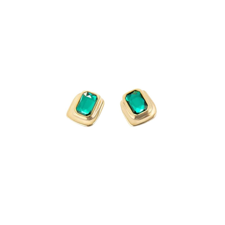 Unode50 18K Gold Plated Green Crystal Stud Earrings - MococoUNOde50PEN0973VRDORO0UEarrings