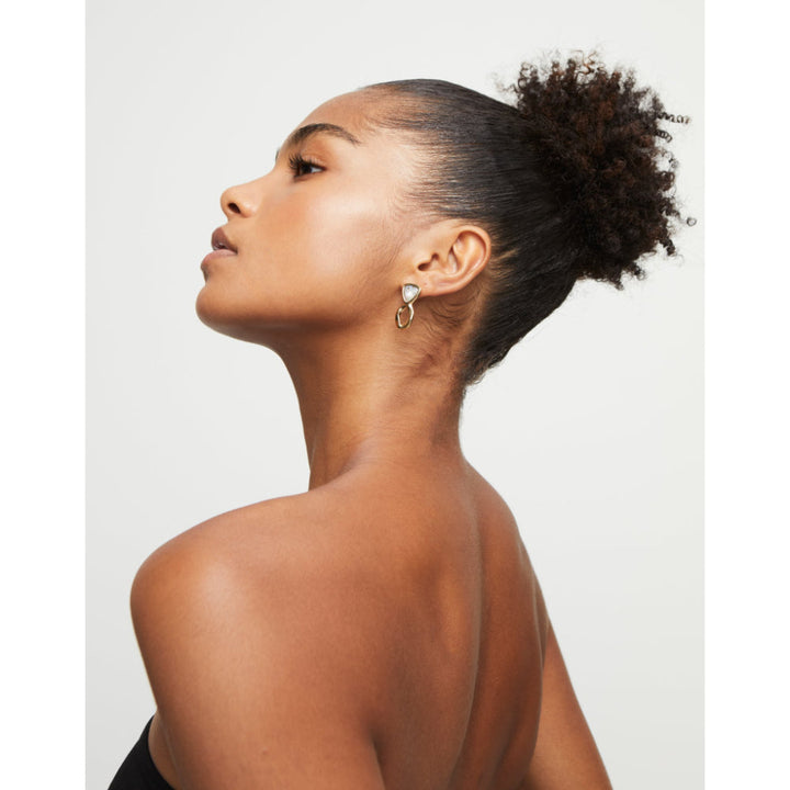 Unode50 18K Gold Plated Green Crystals Drop Earring image 1