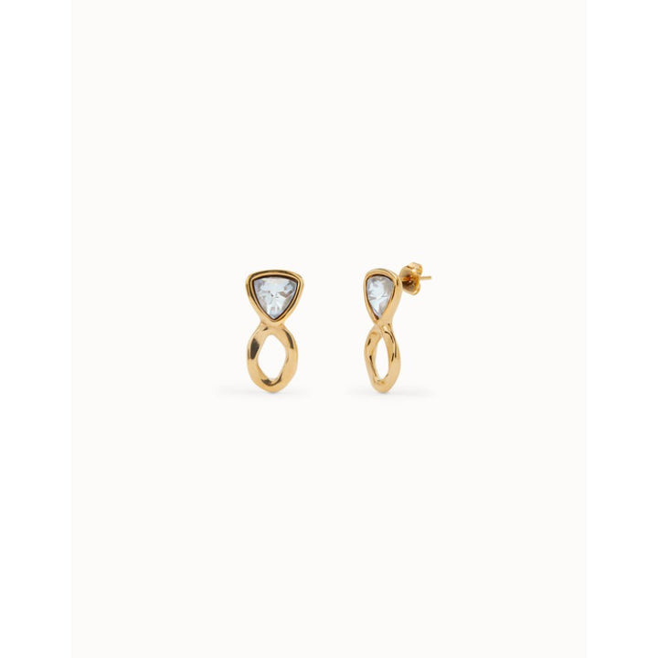 Unode50 18K Gold Plated Green Crystals Drop Earring - MococoUNOde50PEN0980MCLORO0UEarrings