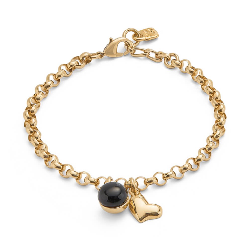 UNOde50 18K Gold - Plated Heart Charm Chain Bracelet - MococoUNOde50PUL2538NGRORO0MBracelets
