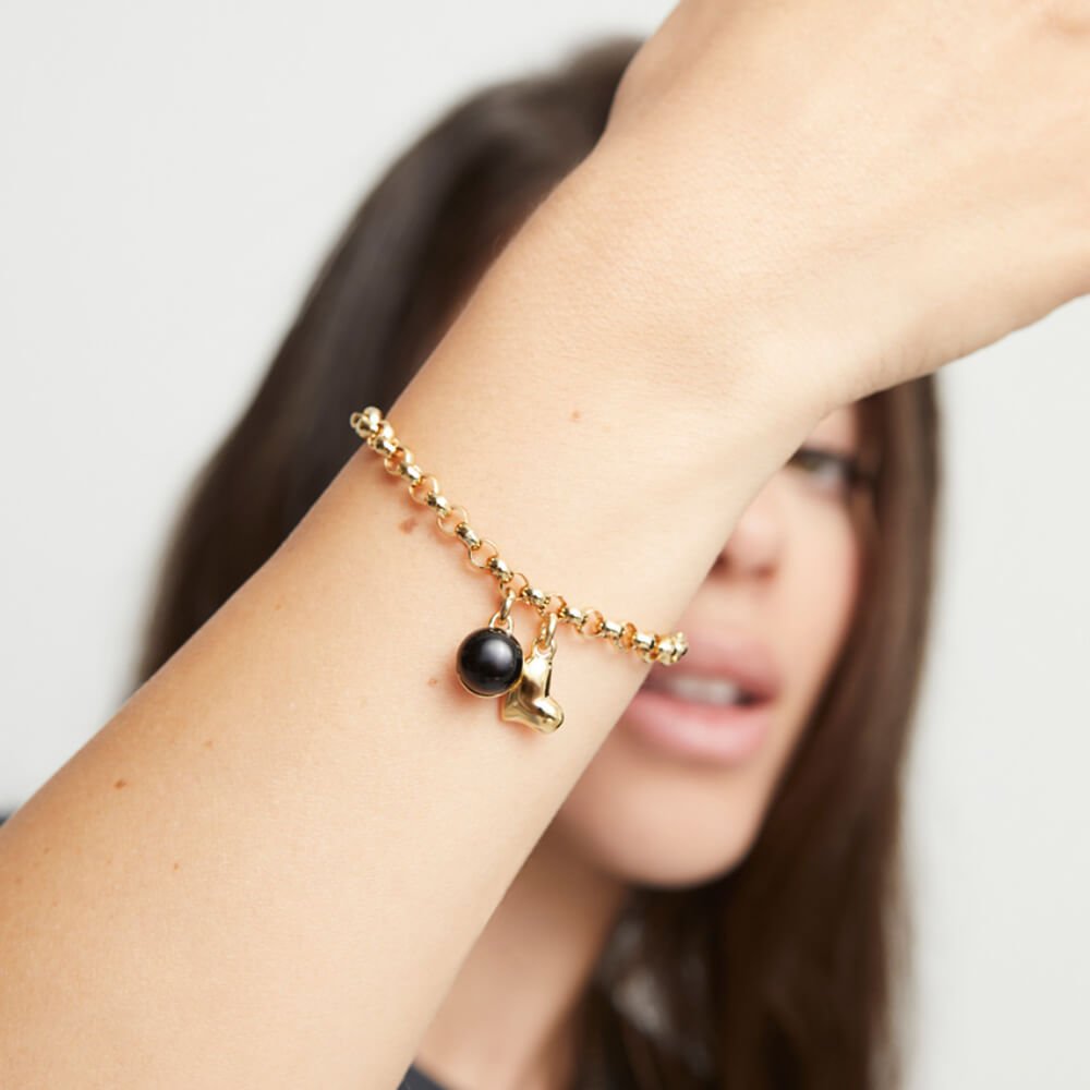 UNOde50 18K Gold - Plated Heart Charm Chain Bracelet - MococoUNOde50PUL2538NGRORO0MBracelets
