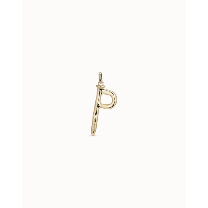 Unode50 18K Gold Plated Large P Initial Charm - MococoUNOde50CHA0016-18KCharms