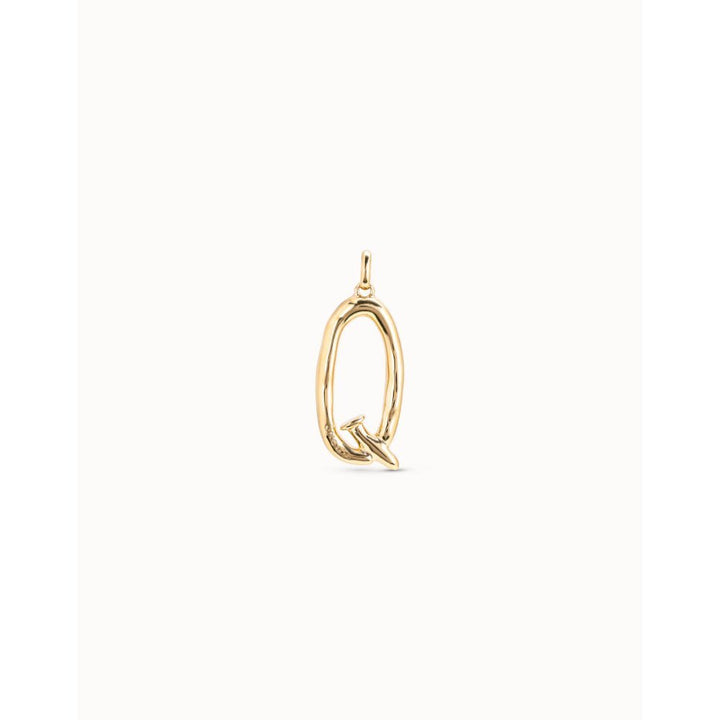 Unode50 18K Gold Plated Large Q Initial Charm - MococoUNOde50CHA0017-18KCharms