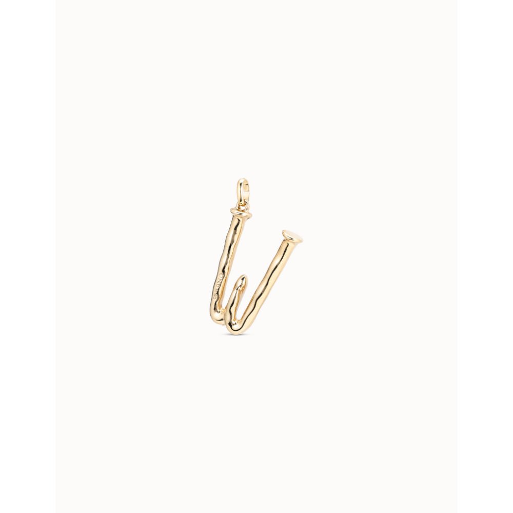 Unode50 18K Gold Plated Large W Initial Charm - MococoUNOde50CHA0023-18KCharms and Links
