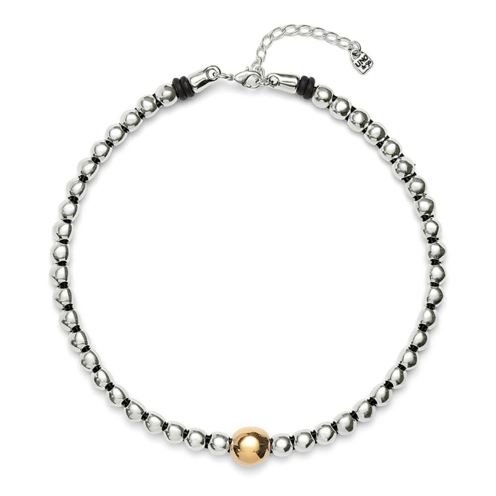 UNOde50 18K Gold - Plated Larger Central Beaded Pendant - MococoUNOde50COL1995OROMTL0UNecklaces