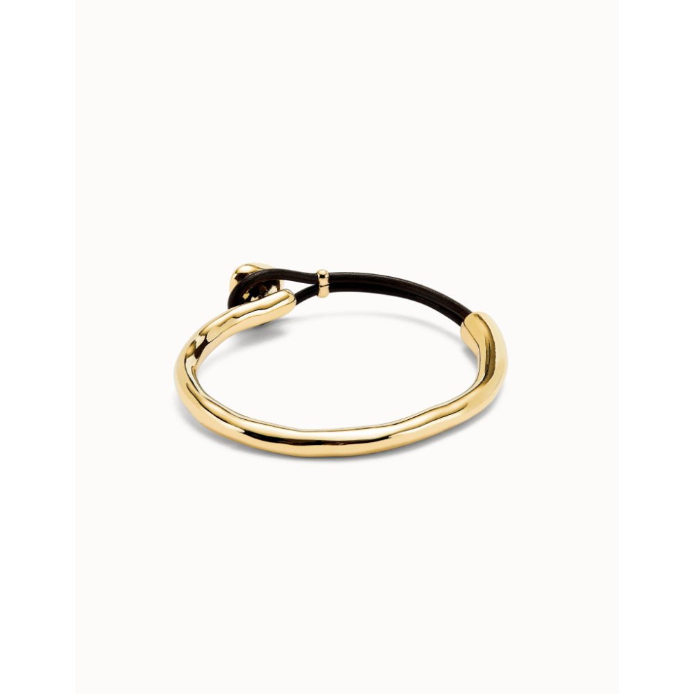 Unode50 18K Gold Plated Leather and Multicolor Crystal Bangle Bracelet - MococoUNOde50PUL2509-M-18KBracelet