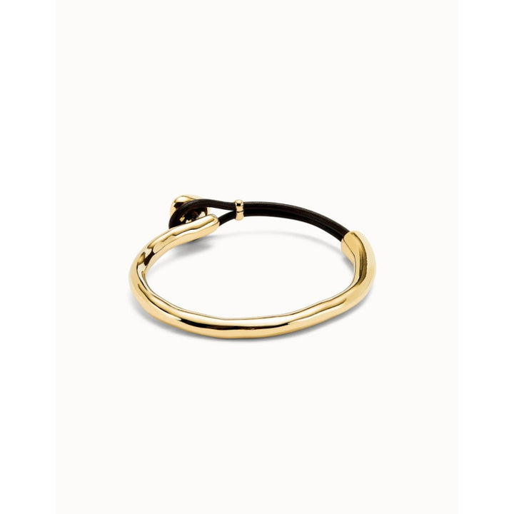 Unode50 18K Gold Plated Leather and Multicolor Crystal Bangle Bracelet - MococoUNOde50PUL2509-M-18KBracelet