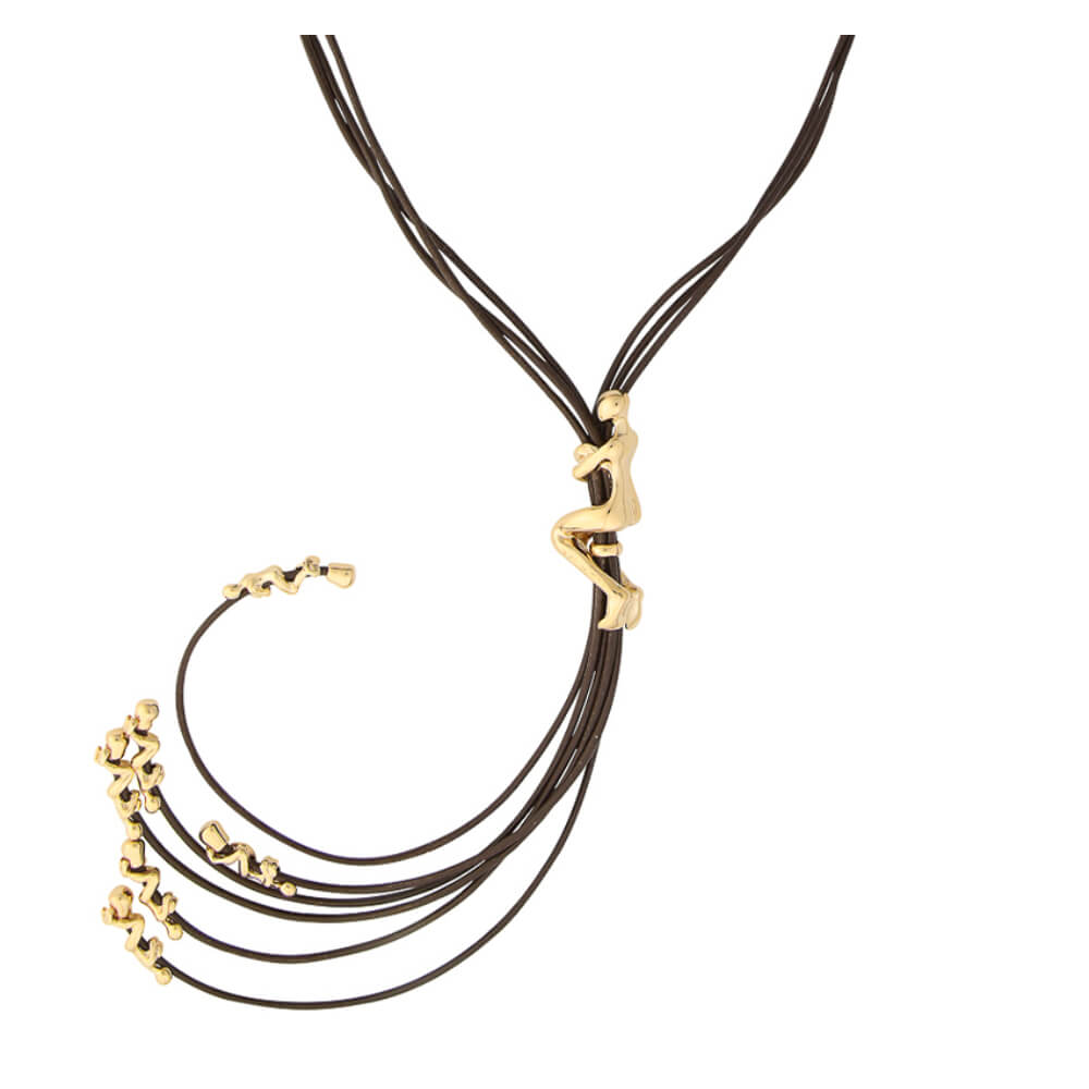 UNOde50 18K Gold - Plated Leather Cord Long Necklace - MococoUNOde50COL1163OROMAR0UNecklaces