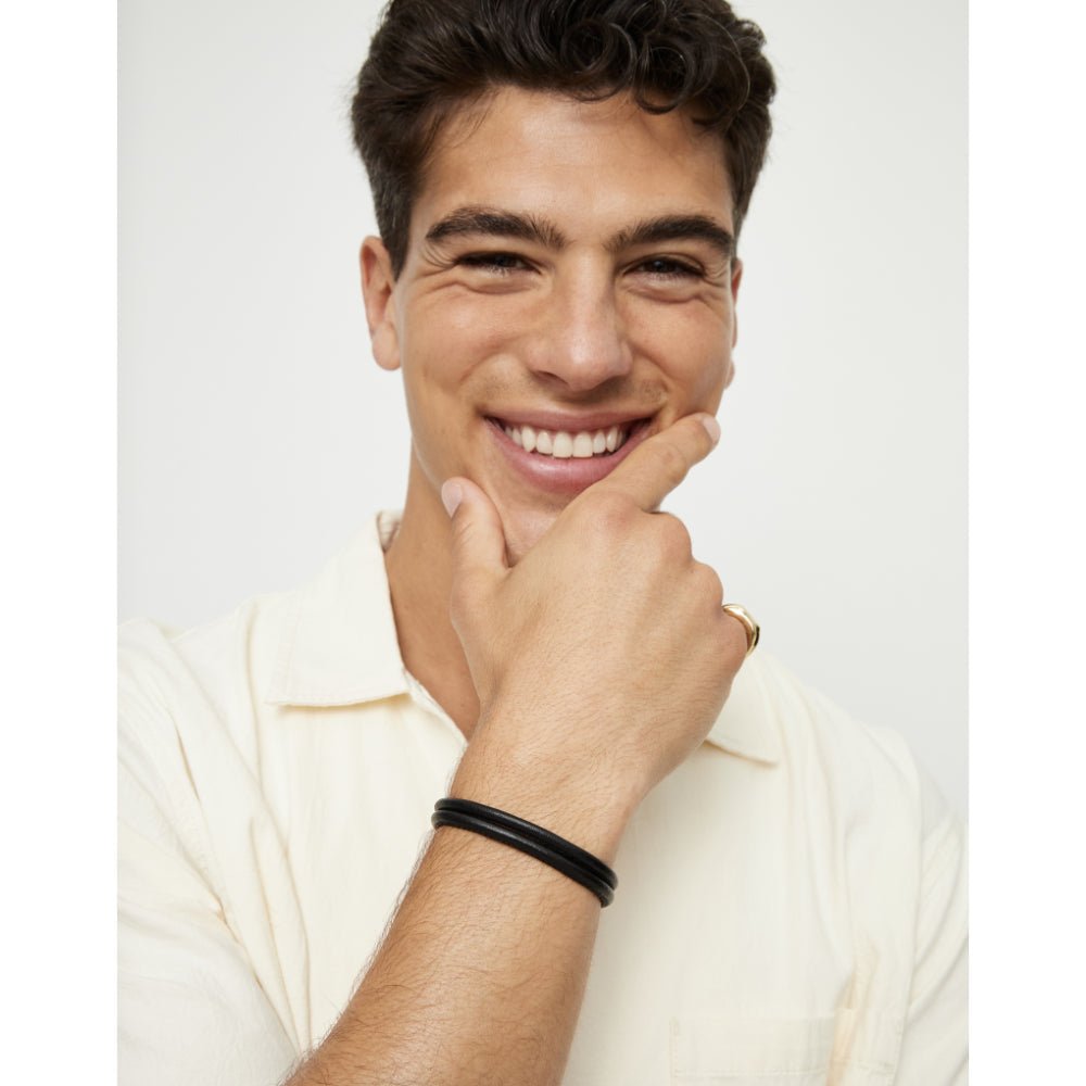 Unode50 18K Gold Plated Leather Golden Clasp Bracelet - MococoUNOde50PUL2597-LBracelet