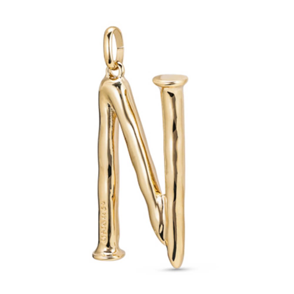 UNOde50 18K Gold - Plated Letter N Pendant - MococoUNOde50CHA0014ORO0000UCharms