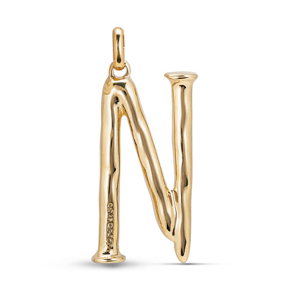 UNOde50 18K Gold - Plated Letter N Pendant - MococoUNOde50CHA0014ORO0000UCharms