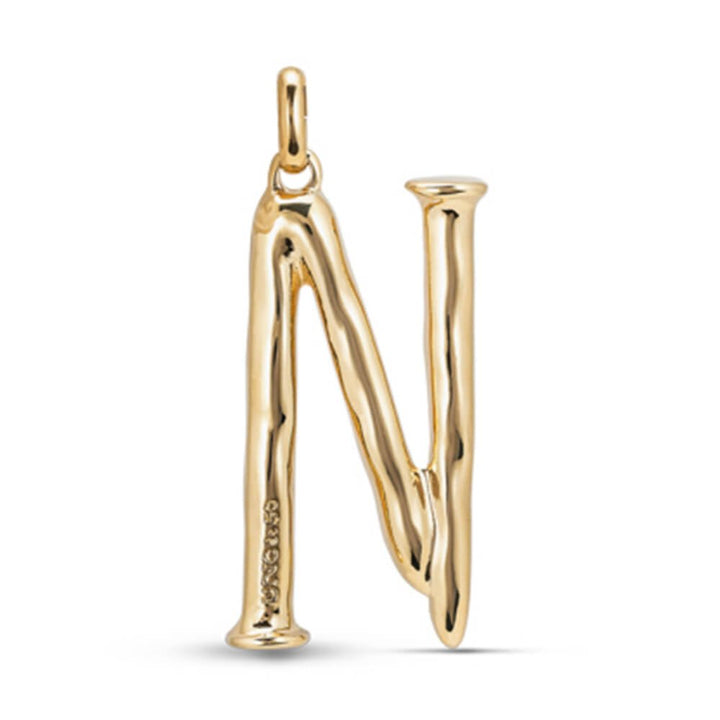 UNOde50 18K Gold - Plated Letter N Pendant - MococoUNOde50CHA0014ORO0000UCharms