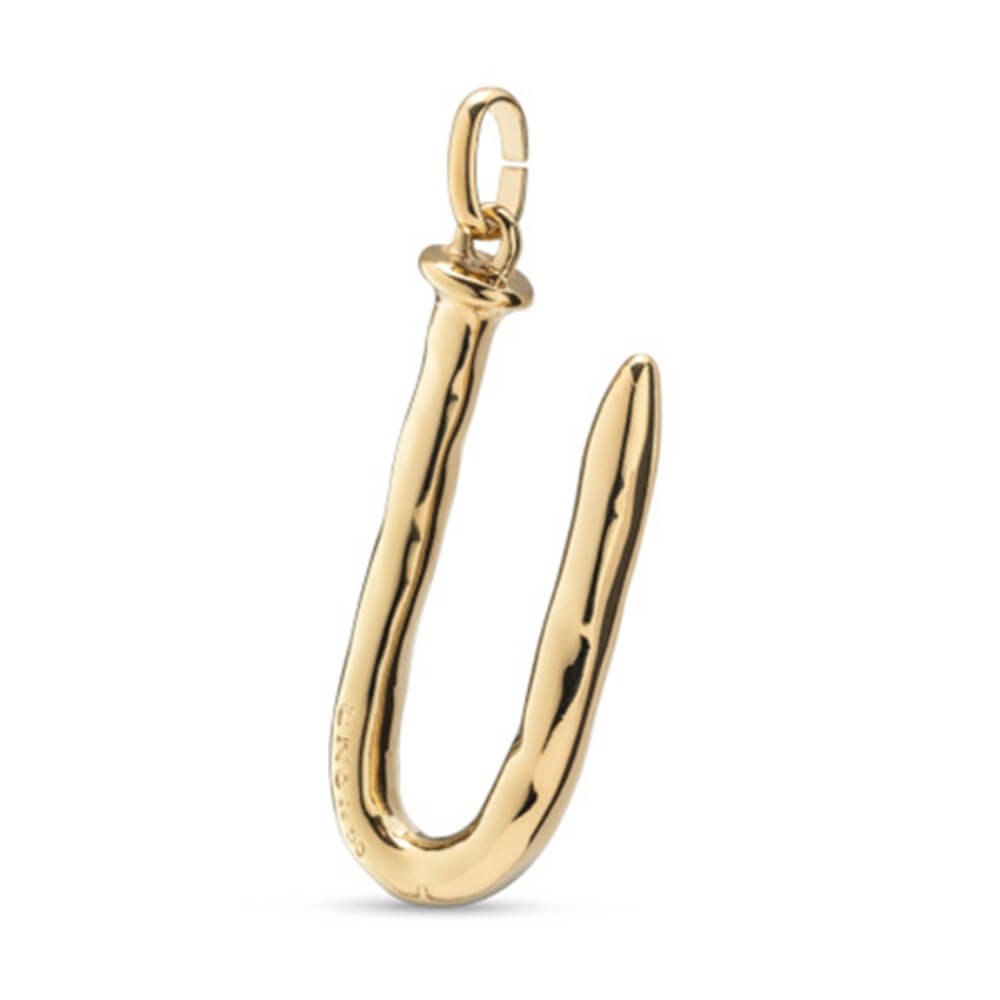 UNOde50 18K Gold - Plated Letter U Pendant - MococoUNOde50CHA0021ORO0000UCharms