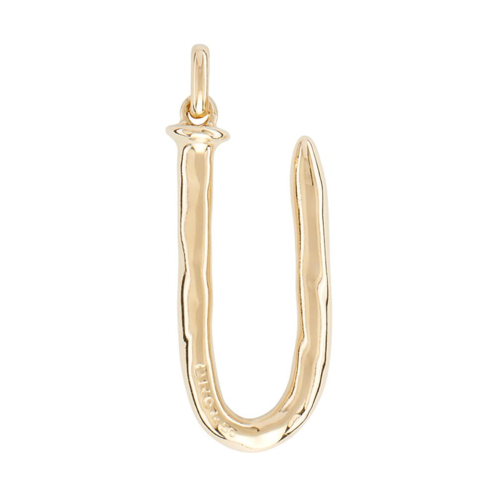 UNOde50 18K Gold - Plated Letter U Pendant - MococoUNOde50CHA0021ORO0000UCharms