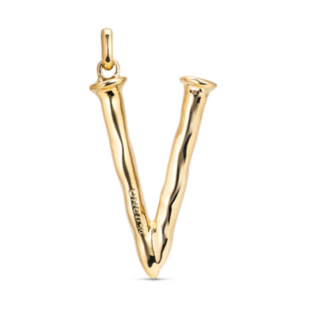 UNOde50 18K Gold - Plated Letter V Pendant - MococoUNOde50CHA0022ORO0000UCharms