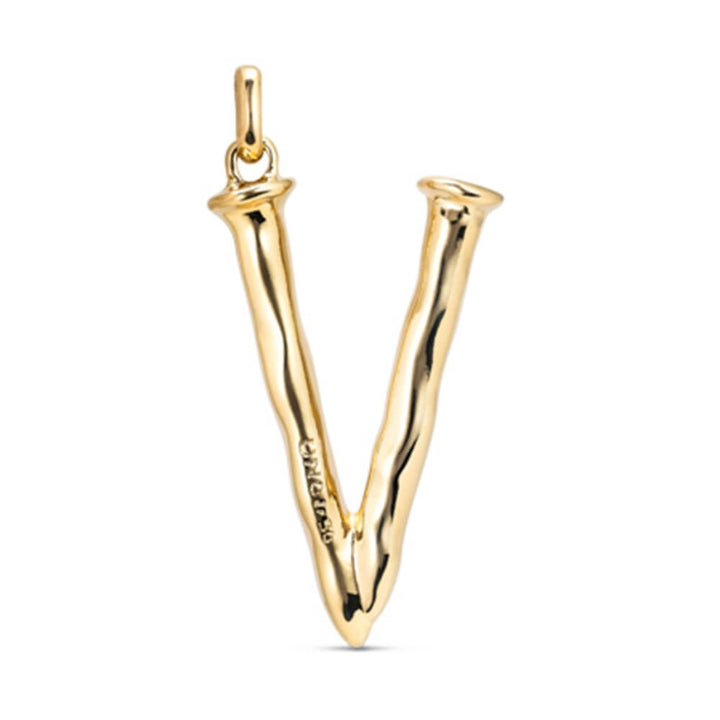 UNOde50 18K Gold - Plated Letter V Pendant - MococoUNOde50CHA0022ORO0000UCharms