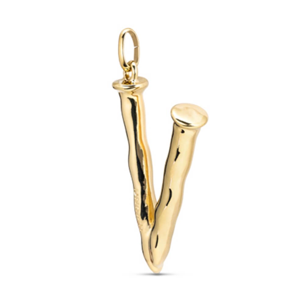 UNOde50 18K Gold - Plated Letter V Pendant - MococoUNOde50CHA0022ORO0000UCharms
