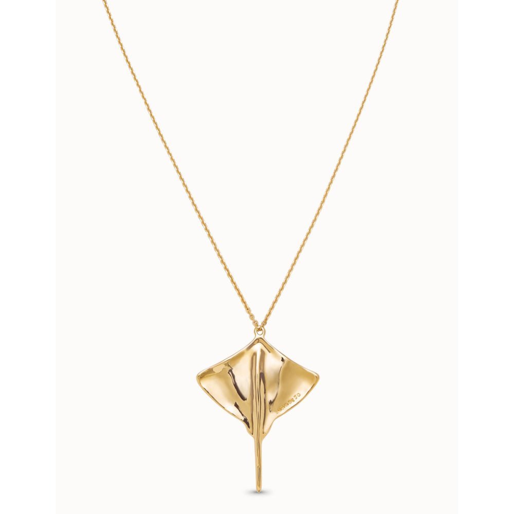Unode50 18K Gold Plated Long Chain Pendant Manta Ray Necklace - MococoUNOde50COL1931-18KNecklaces