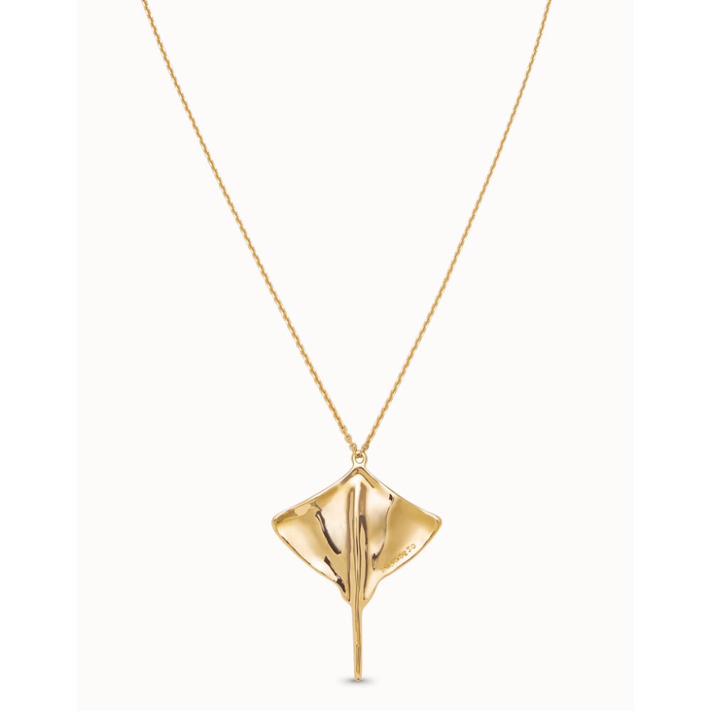 Unode50 18K Gold Plated Long Chain Pendant Manta Ray Necklace - MococoUNOde50COL1931-18KNecklace