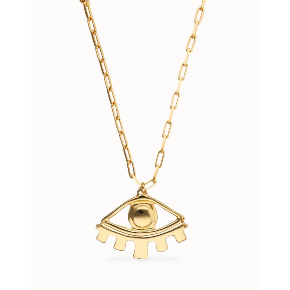 Unode50 18K Gold Plated Long Pendant Chain Central Eye Necklace - MococoUNOde50COL2034ORO0000UNecklaces