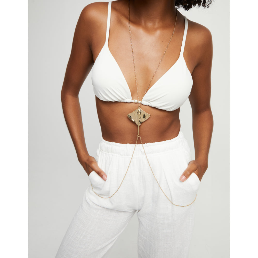 Unode50 18K Gold Plated Manta Ray Body Chain image 4