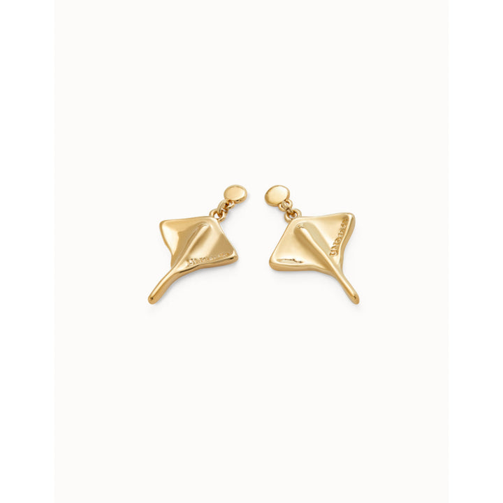 Unode50 18K Gold Plated Manta Ray - Shaped Drop Earrings image 2