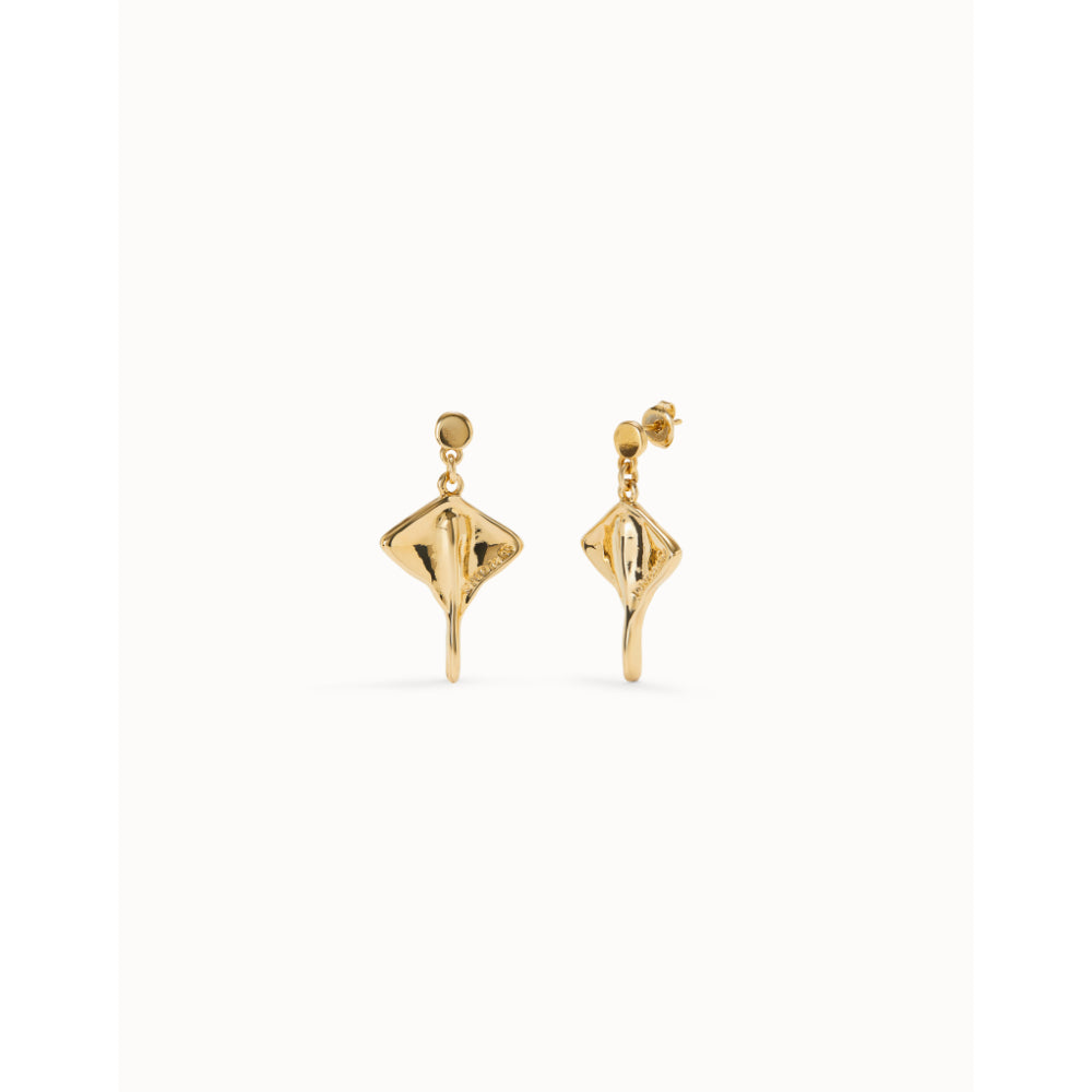 Unode50 18K Gold Plated Manta Ray - Shaped Drop Earrings image