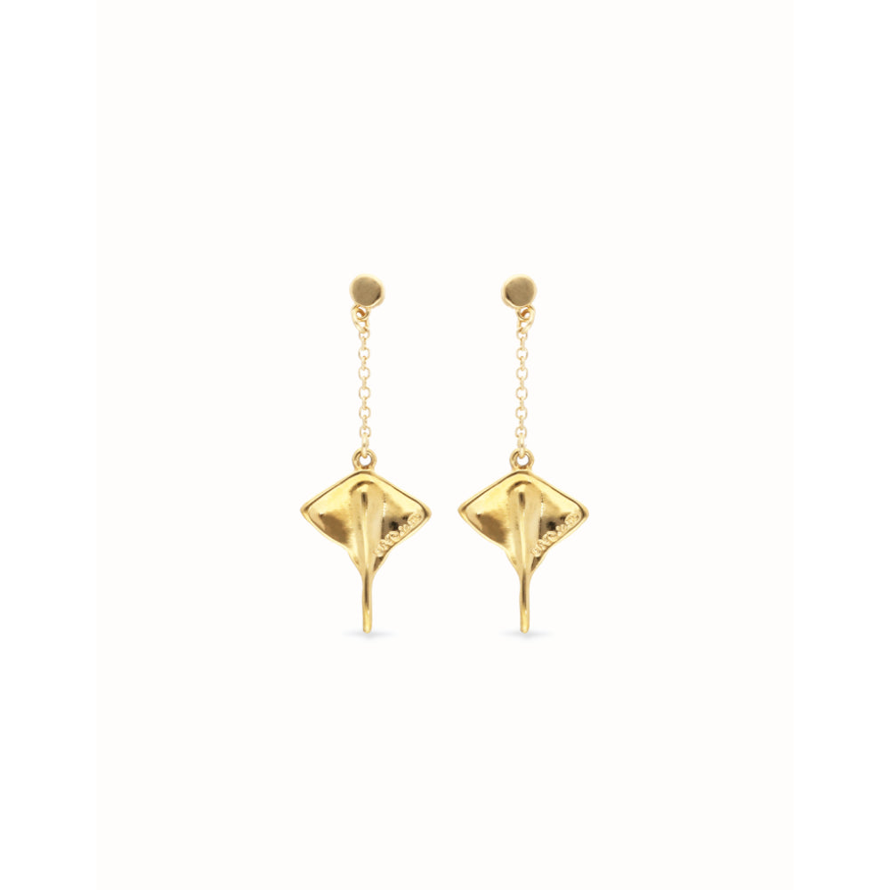 Unode50 18K Gold Plated Manta Ray - Shaped Drop Earrings - PEN1009 image 2