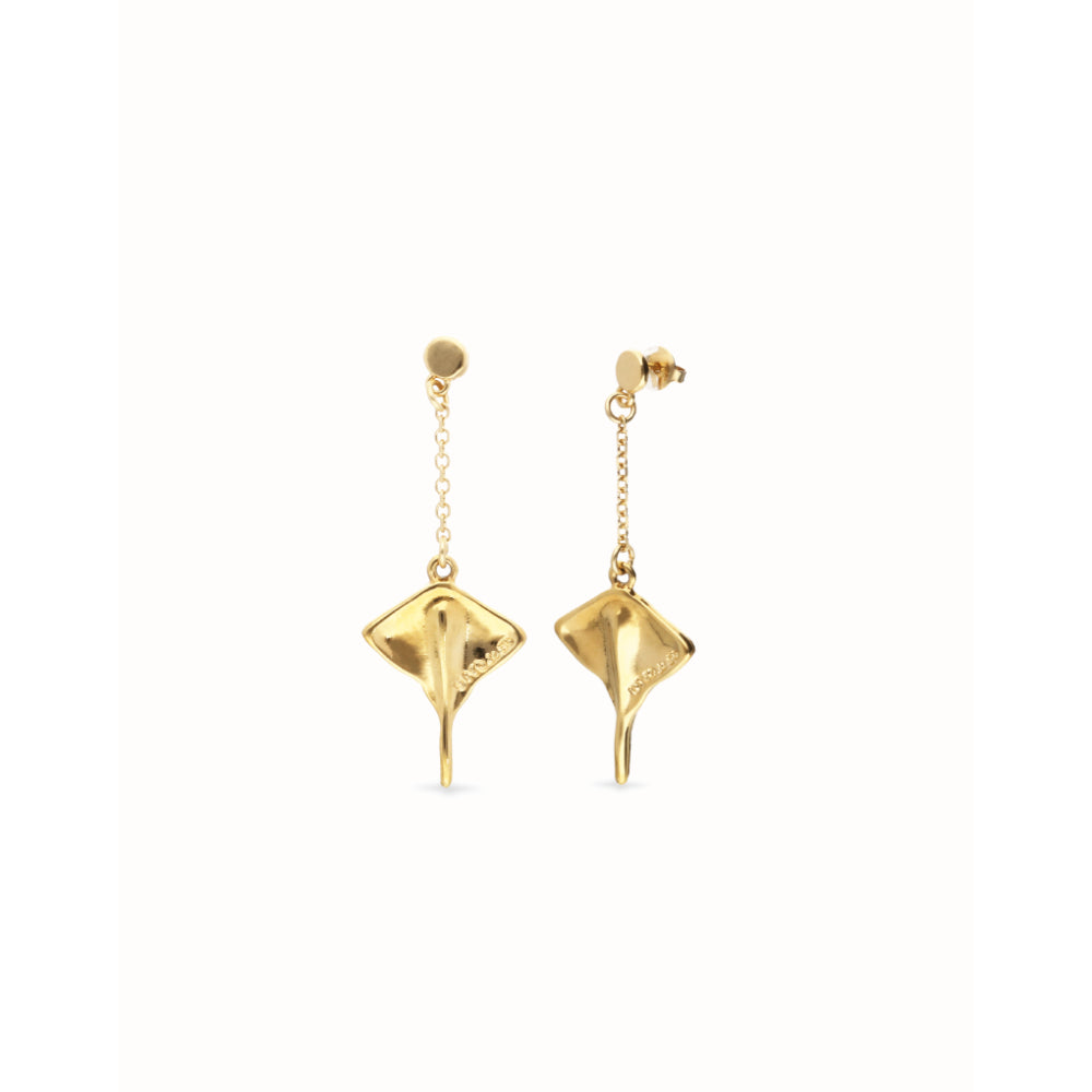 Unode50 18K Gold Plated Manta Ray - Shaped Drop Earrings - PEN1009 image
