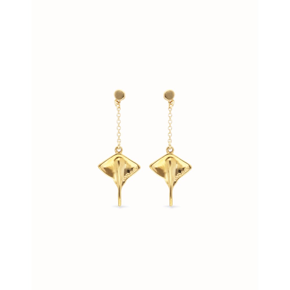 Unode50 18K Gold Plated Manta Ray - Shaped Drop Earrings - PEN1009 - MococoUNOde50PEN1009-18KEarrings