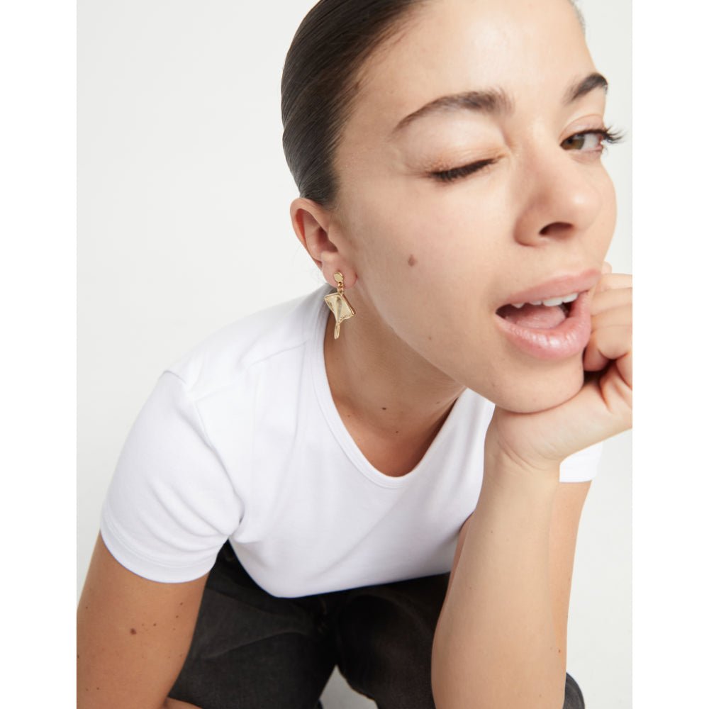 Unode50 18K Gold Plated Manta Ray - Shaped Drop Earrings - MococoUNOde50PEN0956-U-18KEarrings