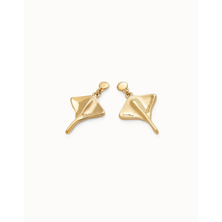 Unode50 18K Gold Plated Manta Ray - Shaped Drop Earrings - MococoUNOde50PEN0956-U-18KEarrings