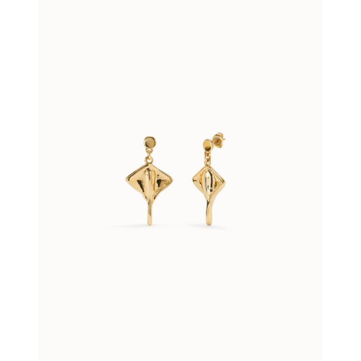Unode50 18K Gold Plated Manta Ray - Shaped Drop Earrings - MococoUNOde50PEN0956-U-18KEarrings