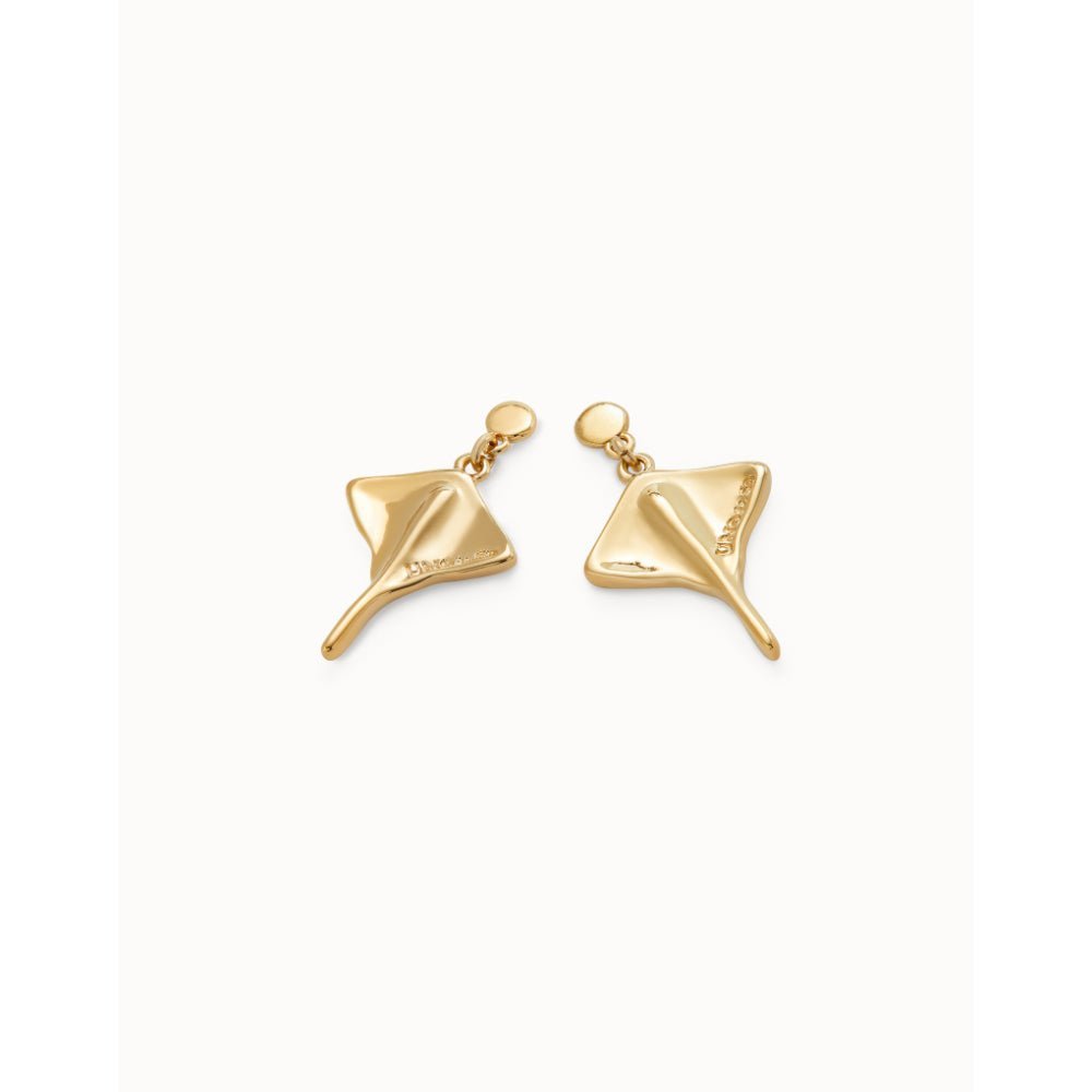 Unode50 18K Gold Plated Manta Ray - Shaped Drop Earrings - MococoUNOde50PEN0956ORO0000UEarrings