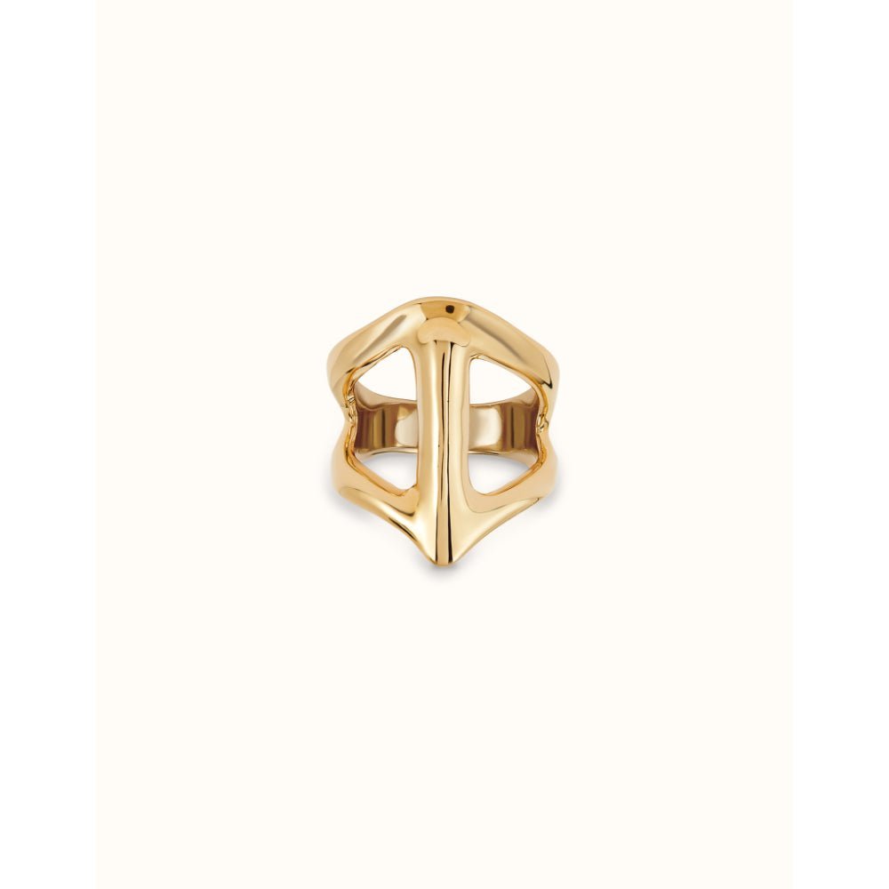 Unode50 18K Gold Plated Manta Ray - Shaped Ring - MococoUNOde50ANI0846ORO00012Rings