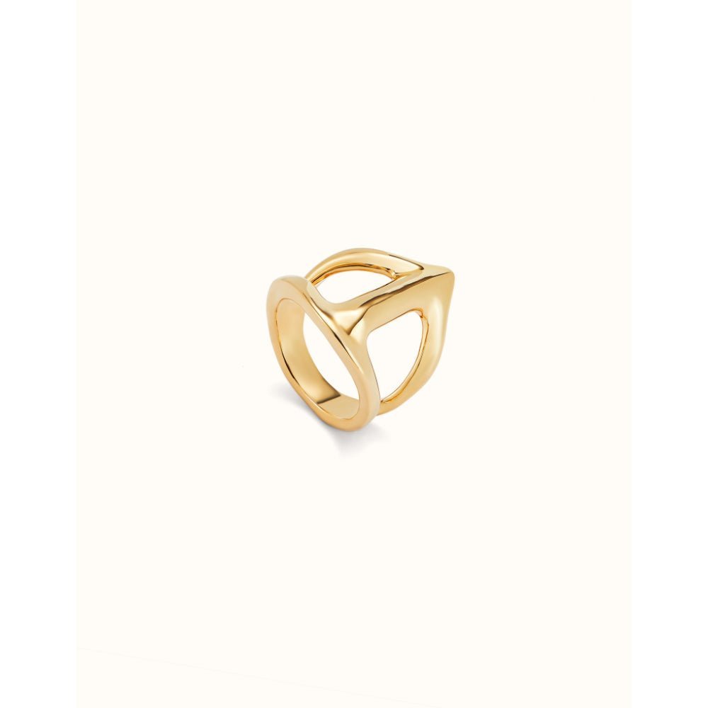 Unode50 18K Gold Plated Manta Ray - Shaped Ring - MococoUNOde50ANI0846ORO00012Rings