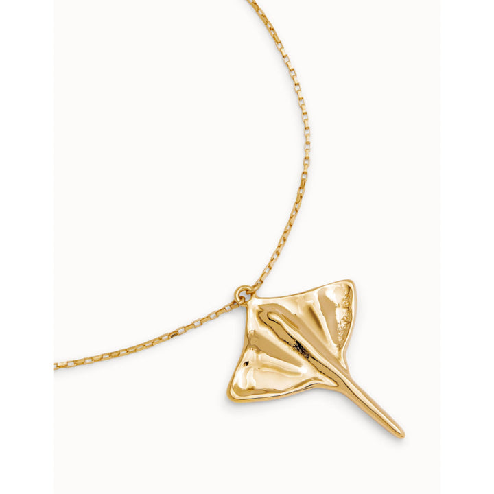 Unode50 18k Gold Plated Manta Ray Short Chain Pendant Necklace image 4