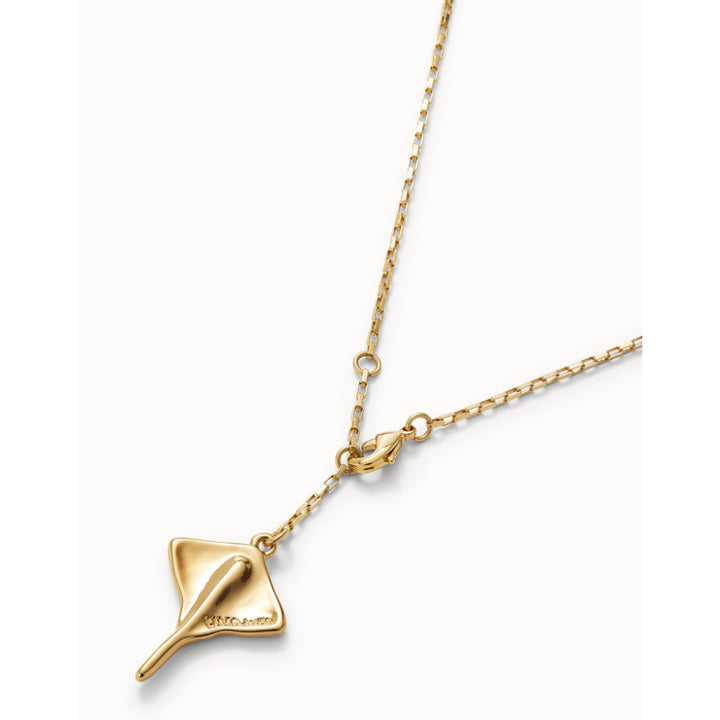 Unode50 18k Gold Plated Manta Ray Short Chain Pendant Necklace image 5