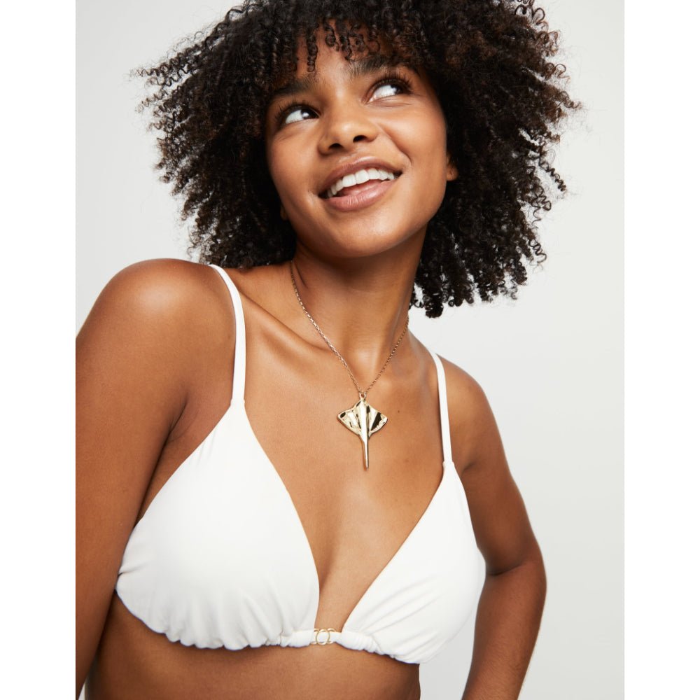 Unode50 18k Gold Plated Manta Ray Short Chain Pendant Necklace - MococoUNOde50COL1930ORONecklaces