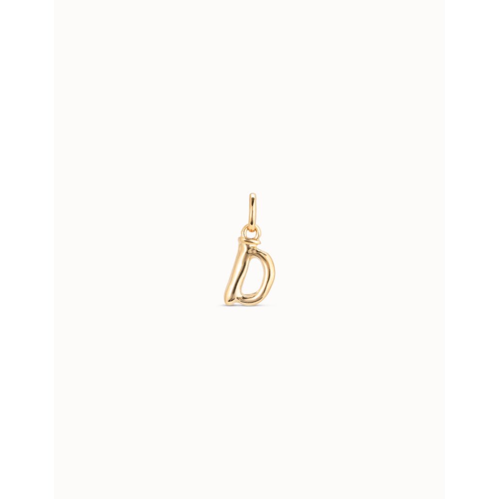 Unode50 18K Gold Plated Medium D Initial Charm - MococoUNOde50CHA0030-18KCharms and Links
