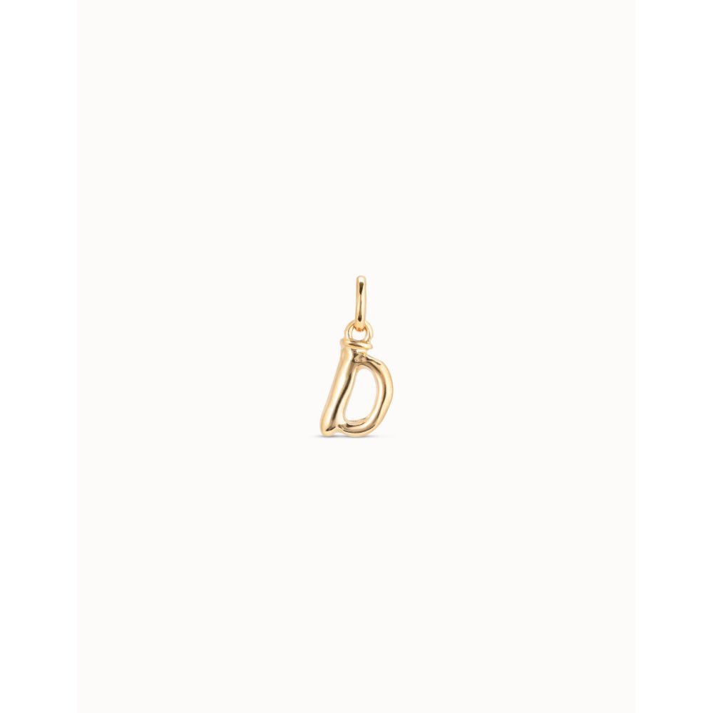 Unode50 18K Gold Plated Medium D Initial Charm - MococoUNOde50CHA0030-18KCharms