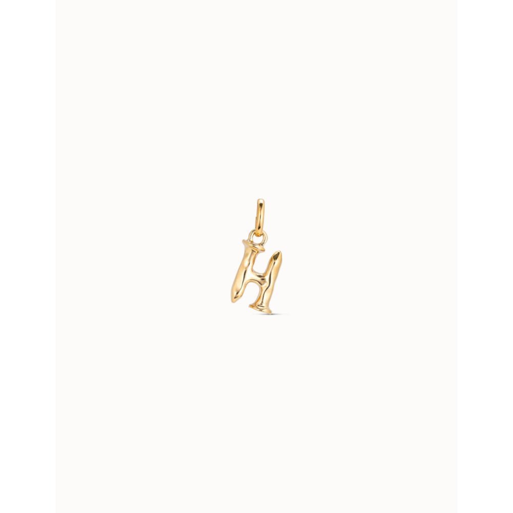 Unode50 18K Gold Plated Medium H Initial Charm - MococoUNOde50CHA0034-18KCharms