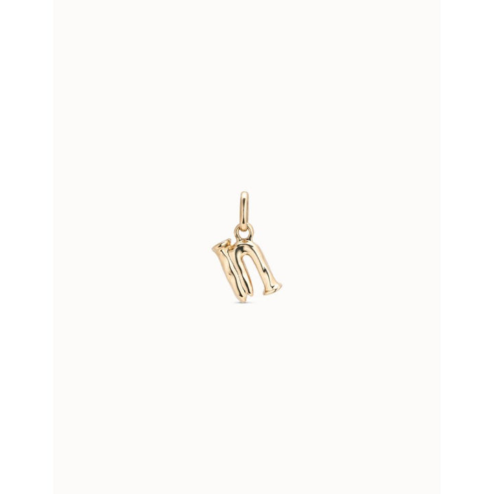 Unode50 18K Gold Plated Medium N Initial Charm - MococoUNOde50CHA0040-18KCharms and Links